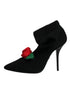 Dolce & Gabbana Black Stiletto Heels Mid Calf Boots Shoes